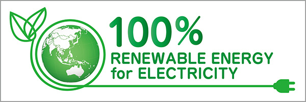 100% RENEWABLE ENERGY for ELECTRICITY